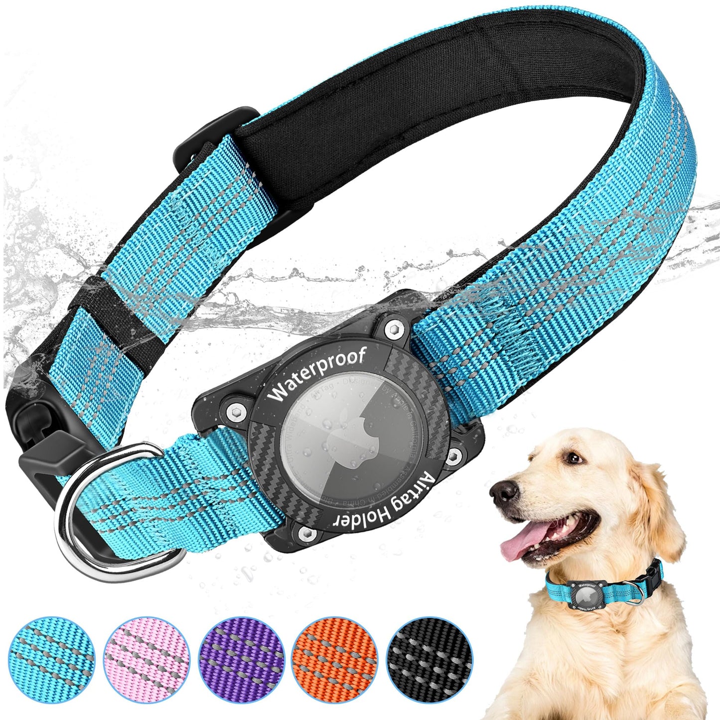 AgoumLux Reflective GPS Dog Collar