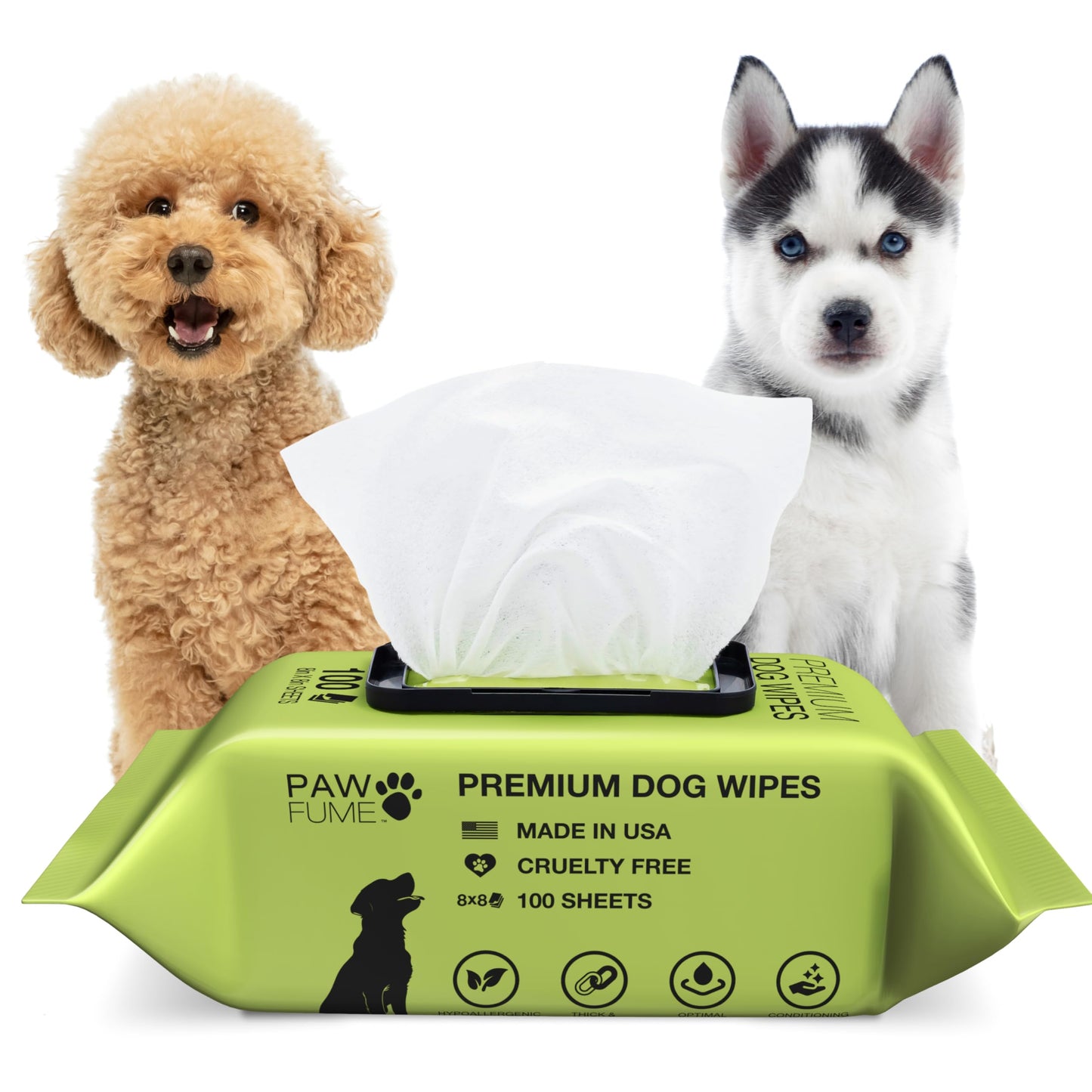 PurePaws 100 Hypoallergenic Pet Wipes – Gentle Cleaning for Eyes & Paws