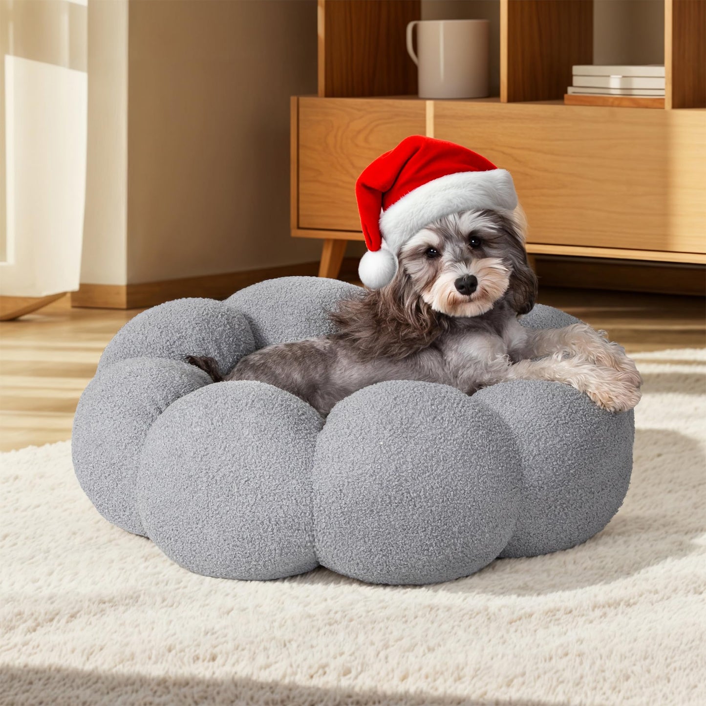 Serene Petals Plush Small Dog Bed